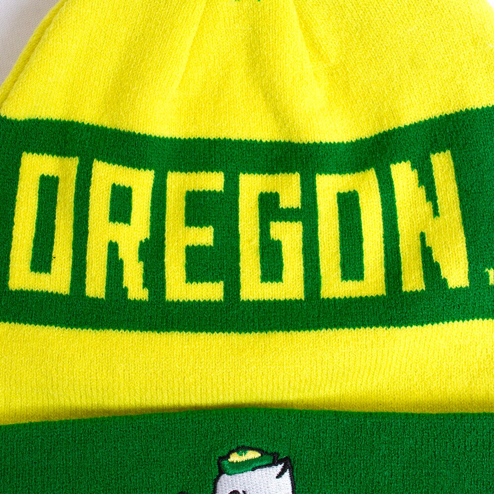 Fighting Duck, Nike, Green, Beanie, Acrylic, Accessories, Unisex, Peak, Pom, Hat, 799512